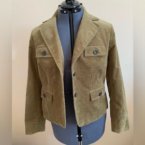 Anne Klein Olive Green Corduroy Jacket/Blazer, Sz 10